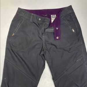 Women’s Eddie Bauer Sport Active Dry Gray Pants with Plum Lining